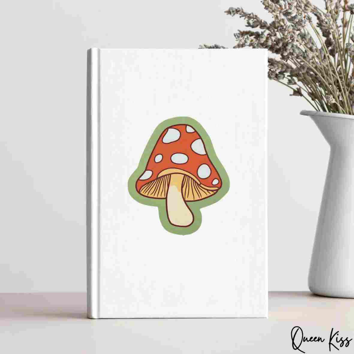 Cute Mushroom Sticker, Sticker, Waterproof Glossy Sticker, Vinyl Sticker, Laptop Phone Notebook Mug Sticker -- Deep Forest