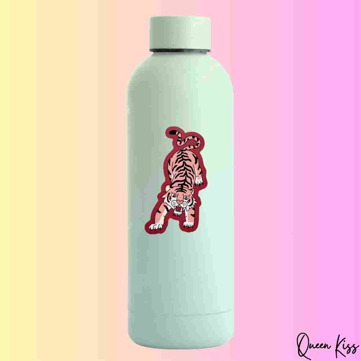 Cute Pretty Tiger Sticker, Waterproof Glossy Sticker, Vinyl Sticker, Laptop Phone Notebook Mug Sticker -- Not the king