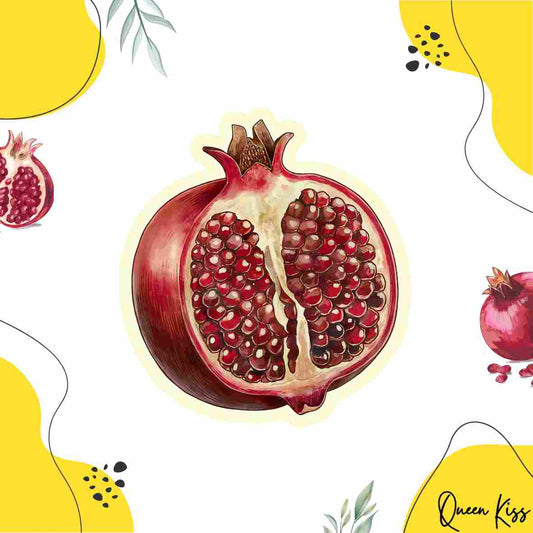 Cute Pomegranate Sticker, Waterproof Glossy Sticker, Vinyl Sticker, Laptop Phone Notebook Mug Sticker -- Adore