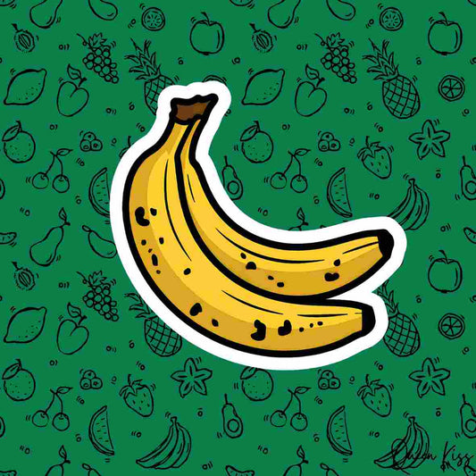 Cute Bananna Sticker, Waterproof Glossy Sticker, Vinyl Sticker, Laptop Phone Notebook Mug Sticker -- Bananna way