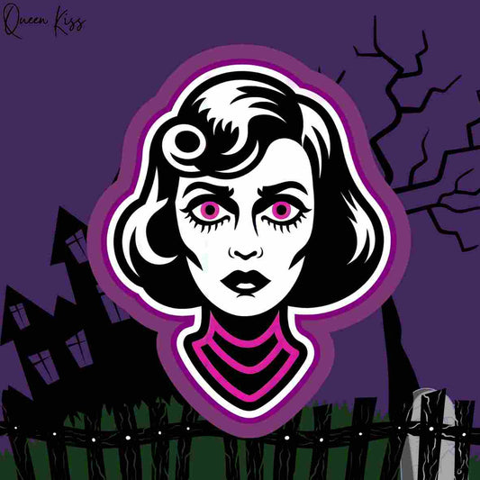 Cute Evil lady Sticker, Waterproof Glossy Sticker, Vinyl Sticker, Laptop Phone Notebook Mug Sticker -- Evil it's Evil