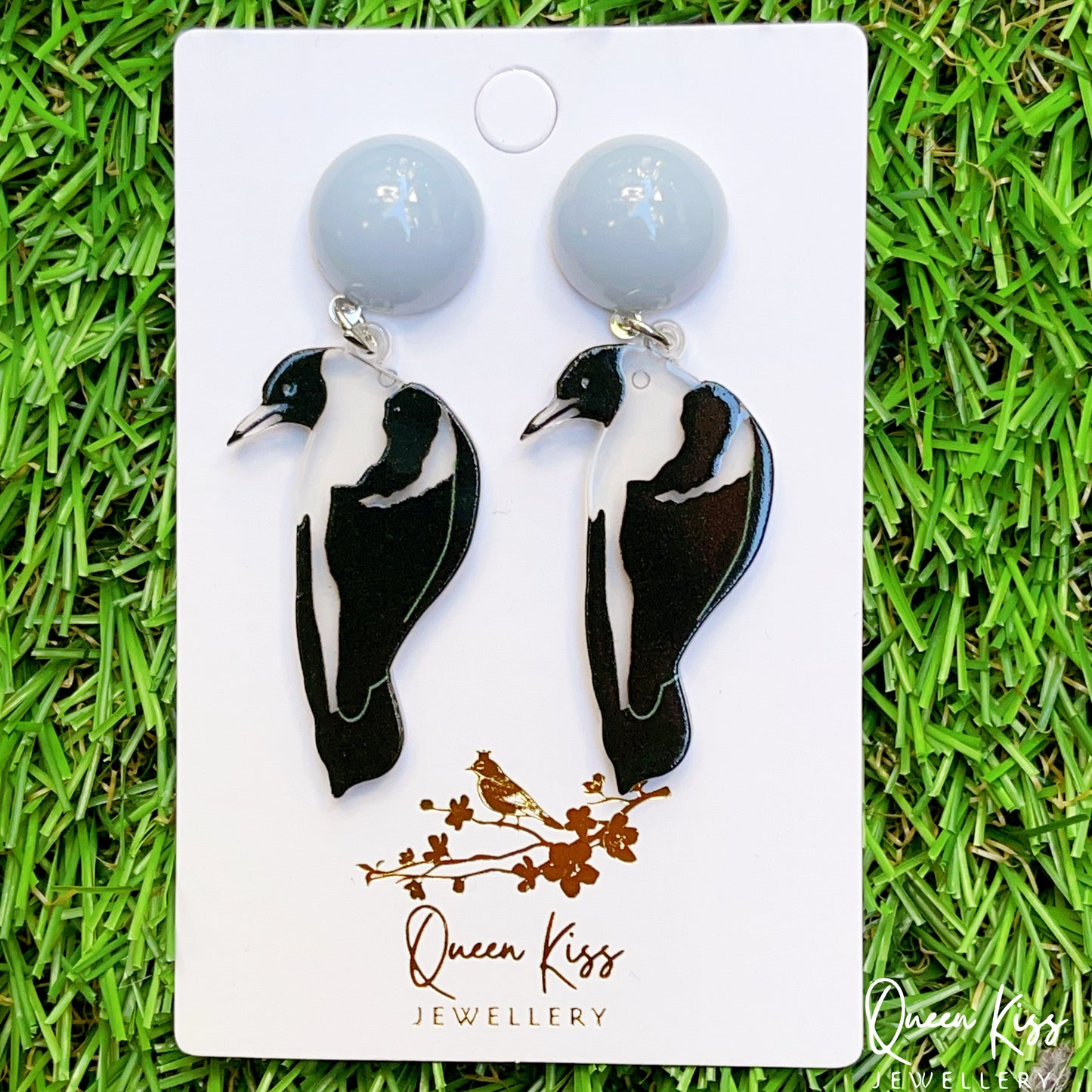 Super Light Acrylic Cute Aussie Bird Australian Crow Style Earrings - Paradise!!