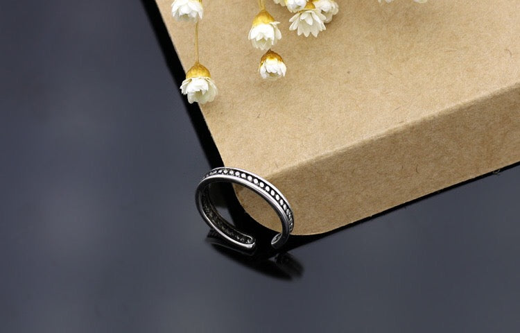 Dainty Minimalist Adjustable Silver Ring