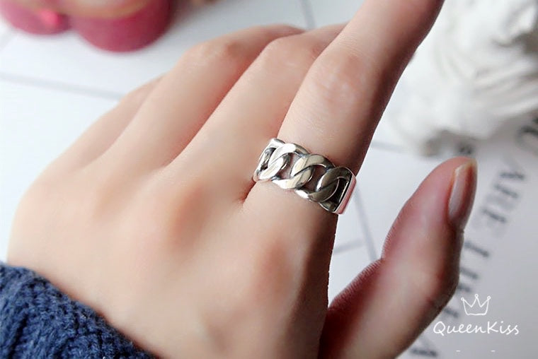 Cool Quirky Adjustable X Silver Ring --  See You Again