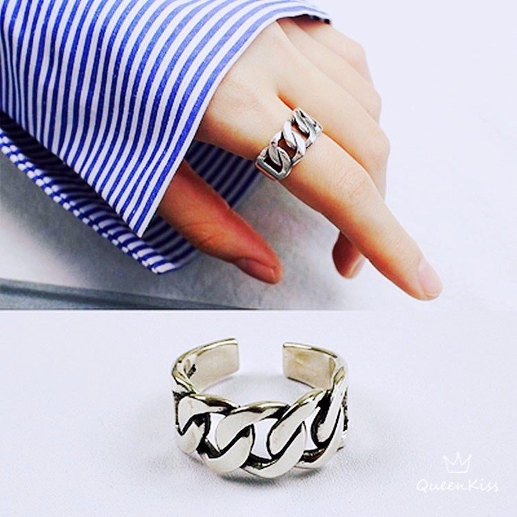 Cool Quirky Adjustable X Silver Ring --  See You Again