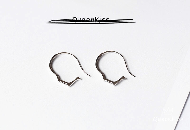 New Design Sterling Silver 925 Stud Earrings Cute Human Face Stud Earrings Modern Studs Minimal Stud Earrings Gift for her