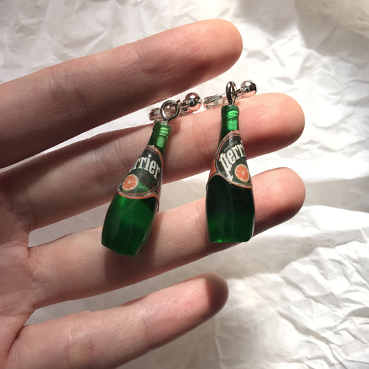 Adorable Perrier Water Bottle Light Earrings -- Be Simple!!