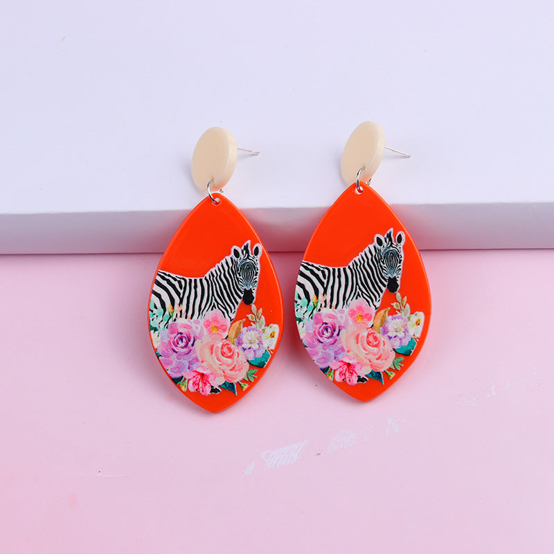 Super Light Acrylic Cute Zebra Animal Style Earrings - Miss Sunset!!