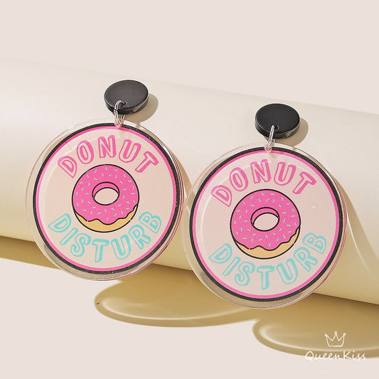 Cute Light Trendy Pink Donut Party Earrings - Donut Pink!!