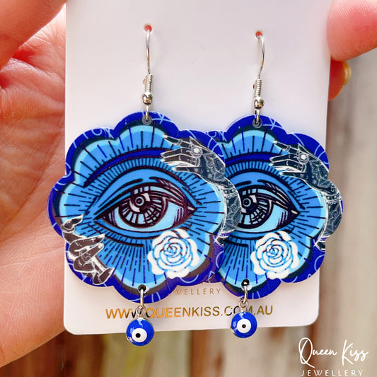 Mysterious Blue Eyes Earrings - Eyes On You!!