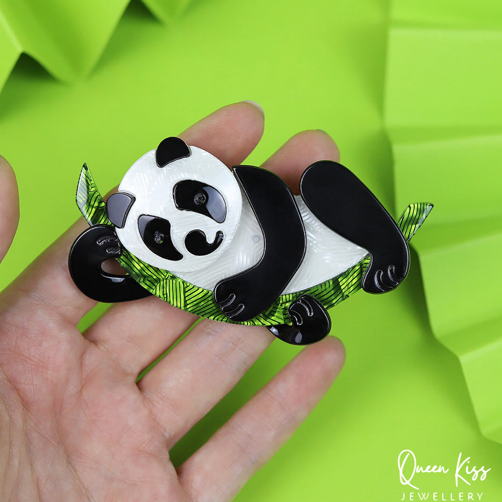 Cute Adorable Good Quality Acrylic Panda Brooches Artist Gift for Her, Mother, Kid, Sister, Good Friends