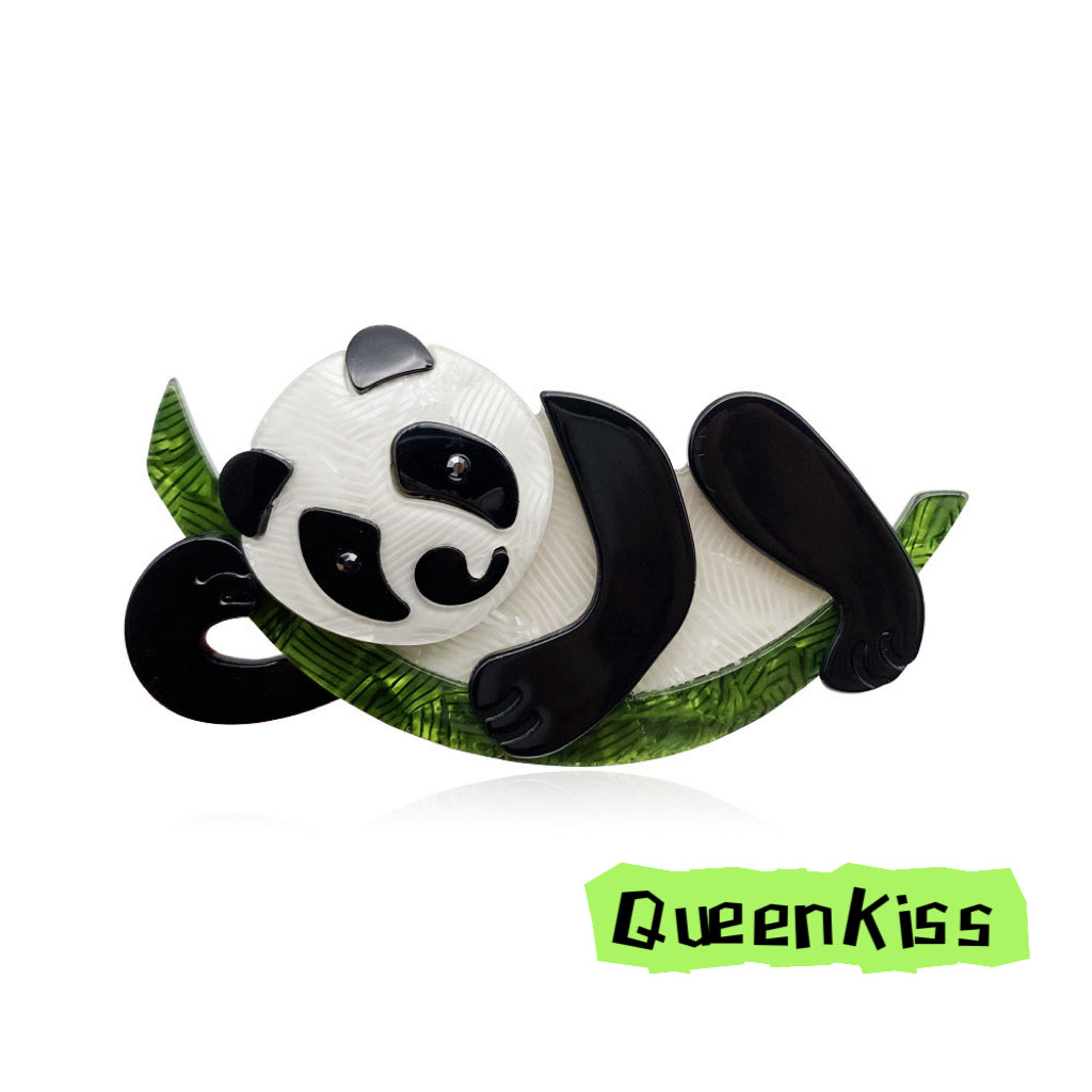 Cute Adorable Good Quality Acrylic Panda Brooches Artist Gift for Her, Mother, Kid, Sister, Good Friends