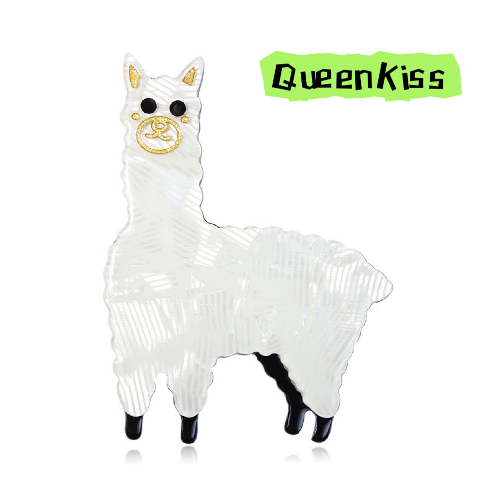 Cute Adorable Good Quality Acrylic Colorful Alpaca Lama Brooches Artist Gift for Her, Mother, Kid, Sister, Good Friends