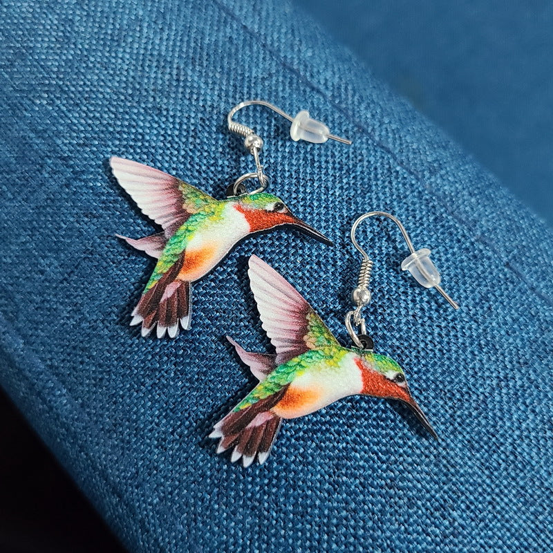 Super Light Acrylic Cute Bird Earrings -- Three Thousand Times