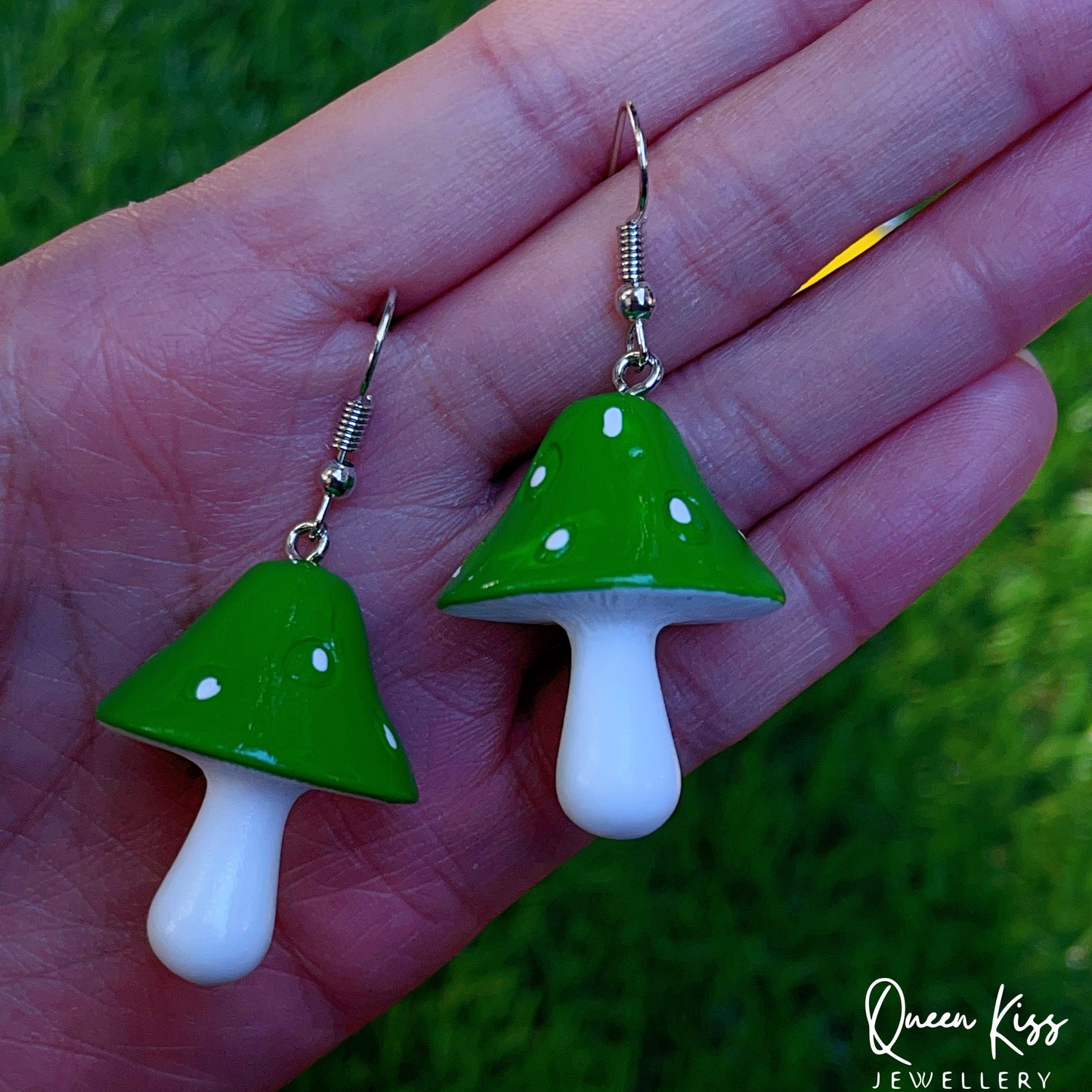 Super Light Cute Red Pink Green Yellow Purple Mushroom Earrings - Love Recipes!!