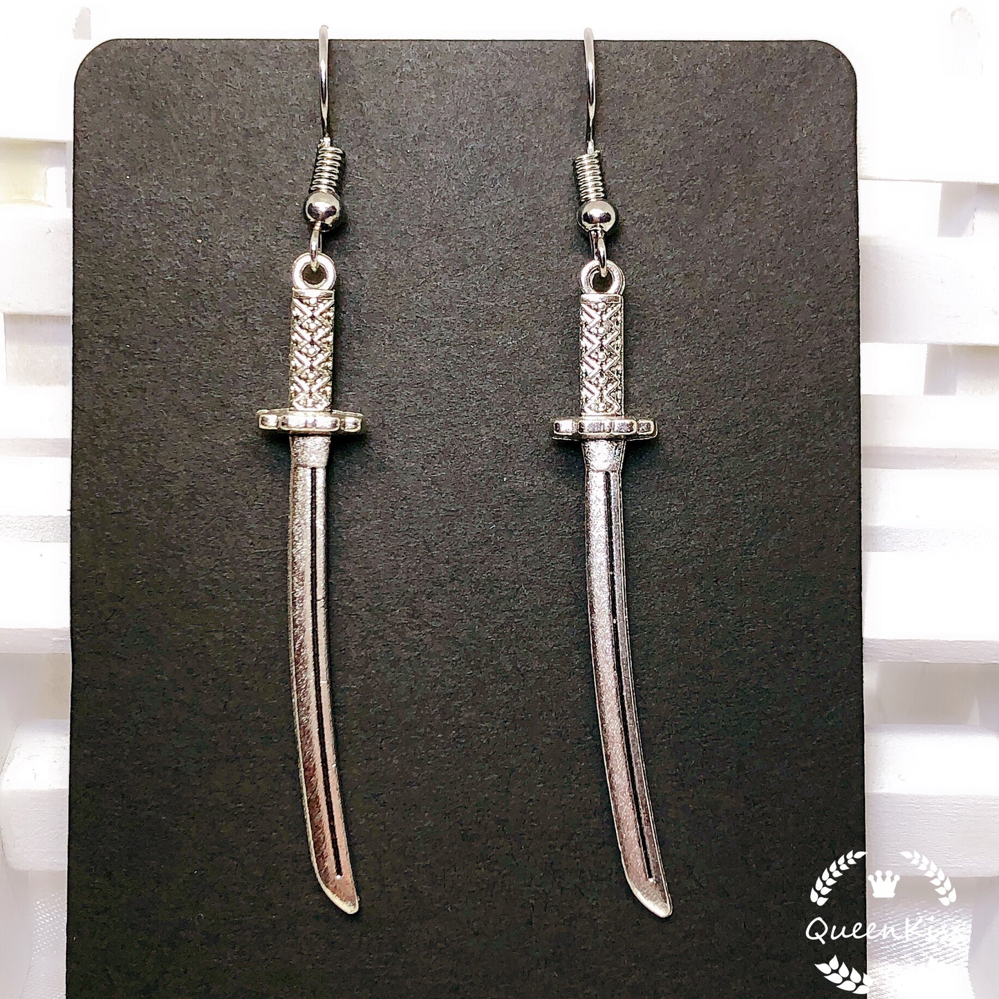 Sale!!! Sword and Knight Antique Silver Earrings Dagger Medieval Weapon Geek Drop Dangle Gothic Grunge Claymore Earrings-- Glory and Love!!