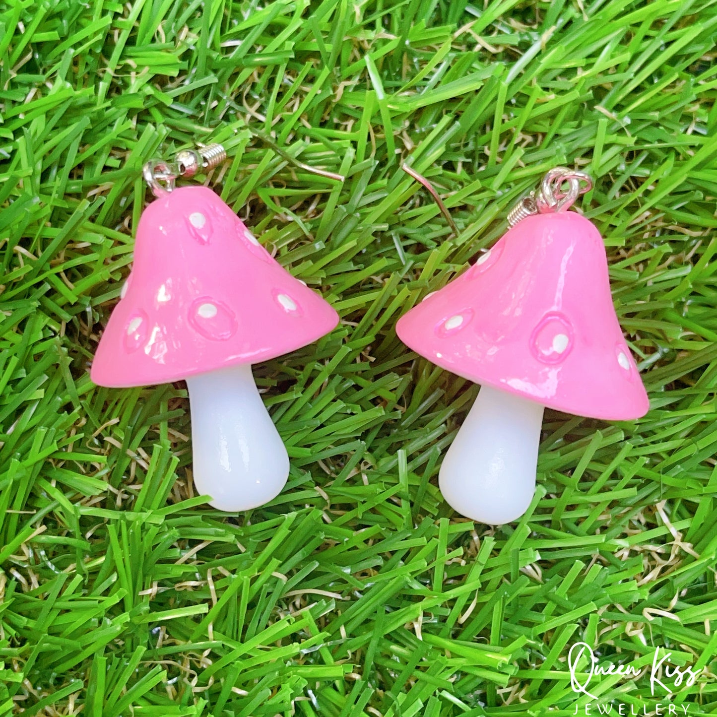 Super Light Cute Red Pink Green Yellow Purple Mushroom Earrings - Love Recipes!!