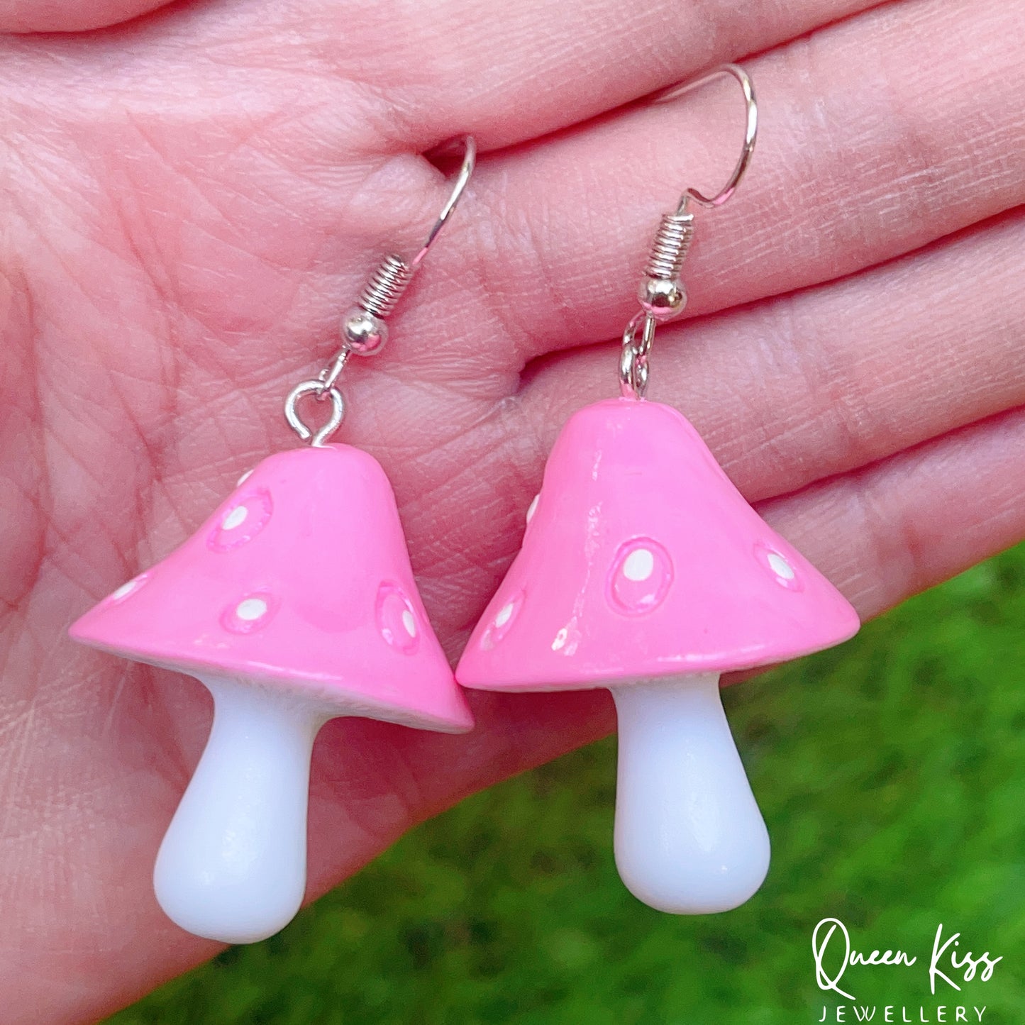 Super Light Cute Red Pink Green Yellow Purple Mushroom Earrings - Love Recipes!!