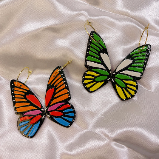 Cute Light Trendy Laser Cut Colour Romantic Butterfly Earrings - Butterfly Effect!!