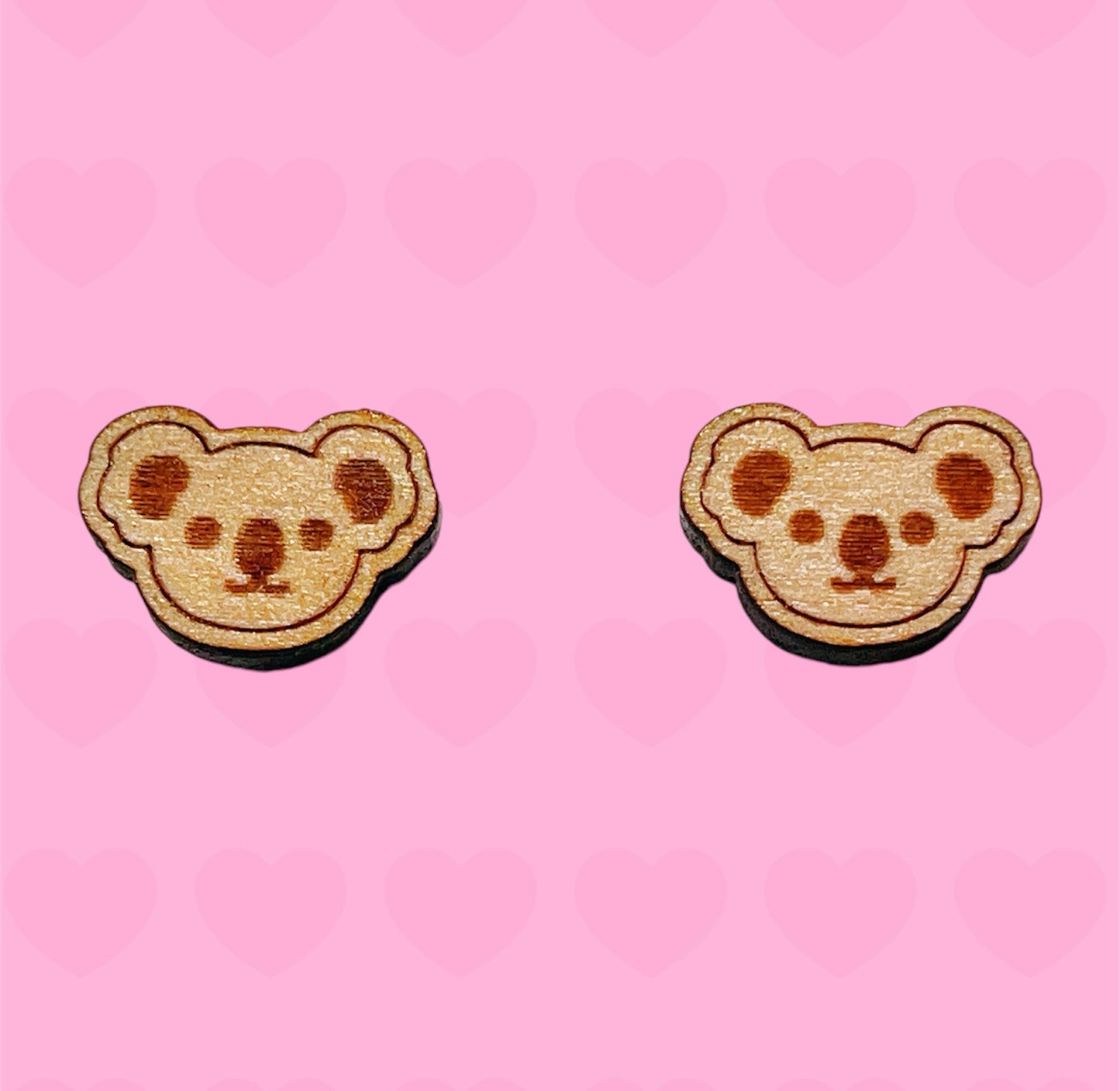 Cute Koala Wood Stud Earrings - Made in Australia