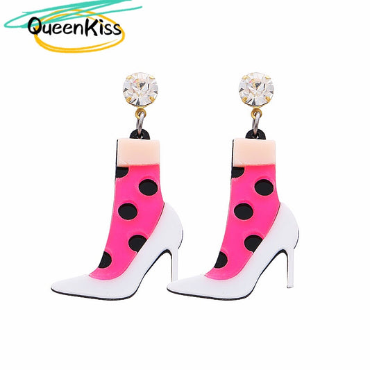 Cute Light Trendy Sexy Pinky Socks White High Heel Shoes Party Earrings - Call me Sexy!!