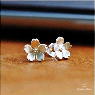 Sterling Silver 925 Stud Earrings Cute Flora Flower Earrings Modern Studs Minimal Stud Earrings Gift for her