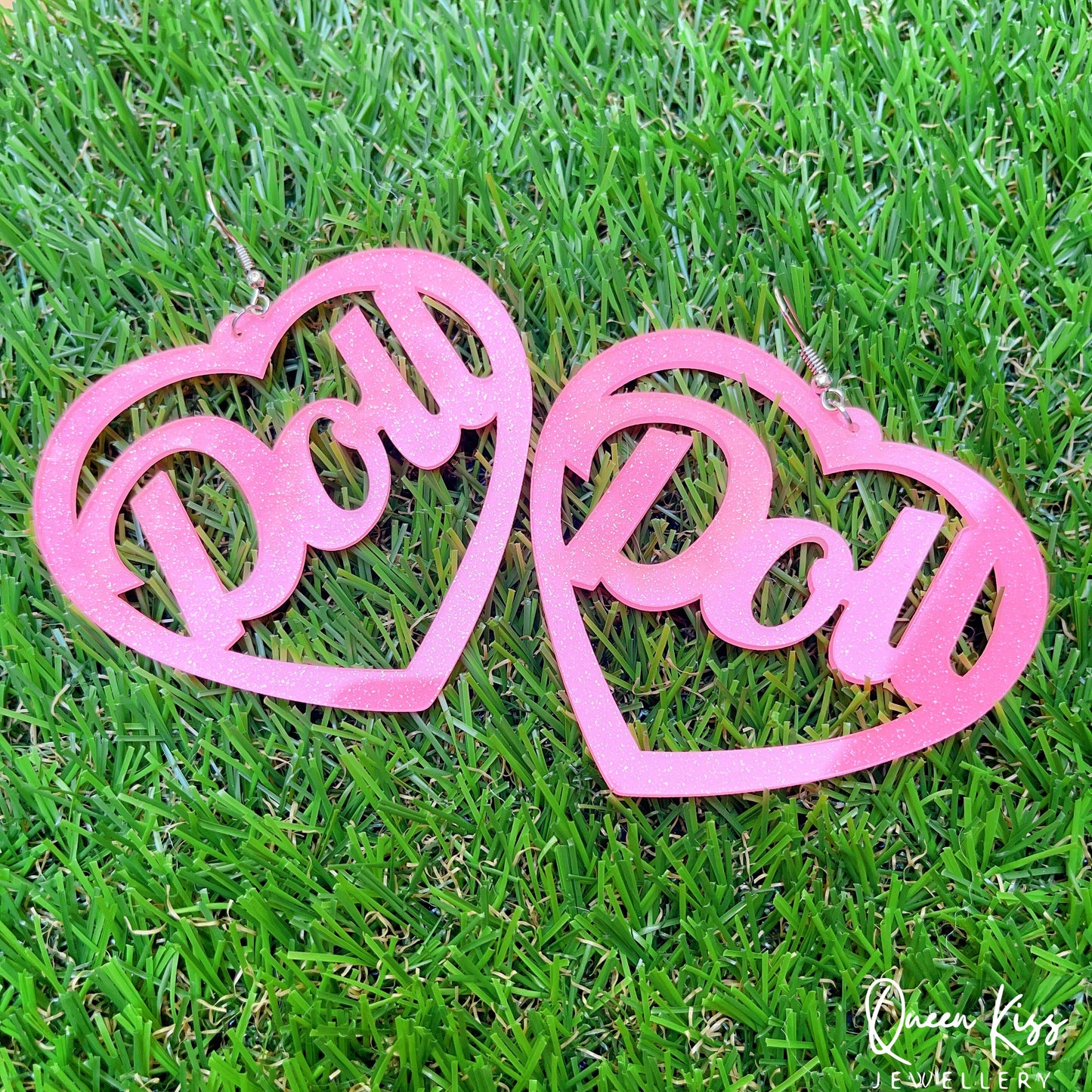 Cute Light Trendy Pinky Heart Baby DOLL Earrings - Baby Doll!!