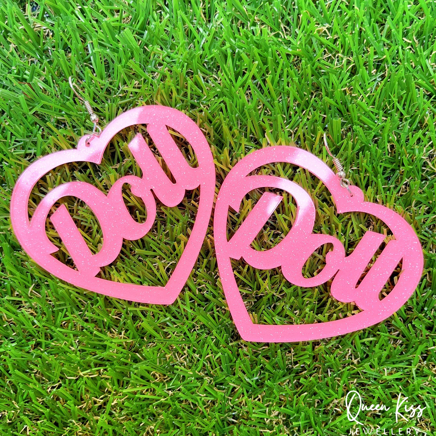 Cute Light Trendy Pinky Heart Baby DOLL Earrings - Baby Doll!!