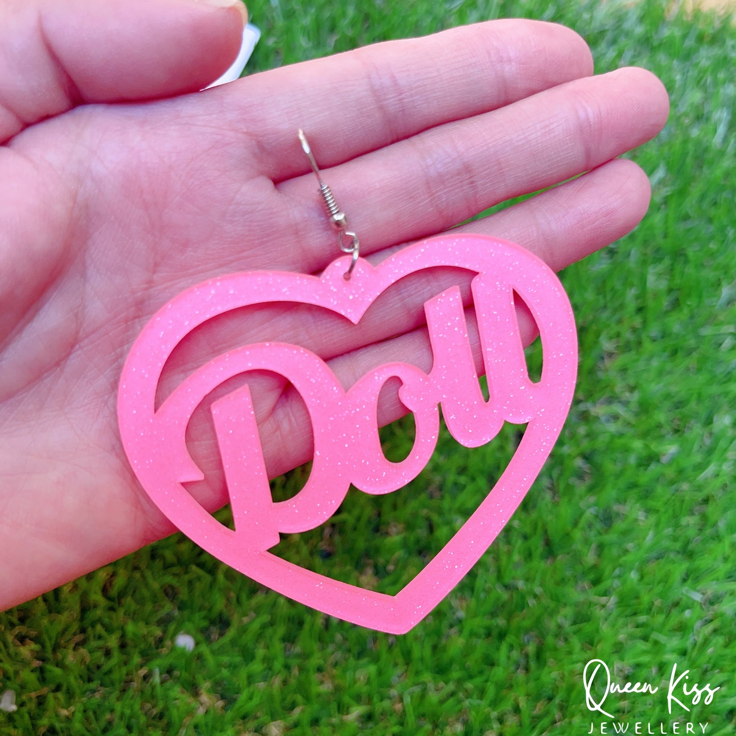 Cute Light Trendy Pinky Heart Baby DOLL Earrings - Baby Doll!!