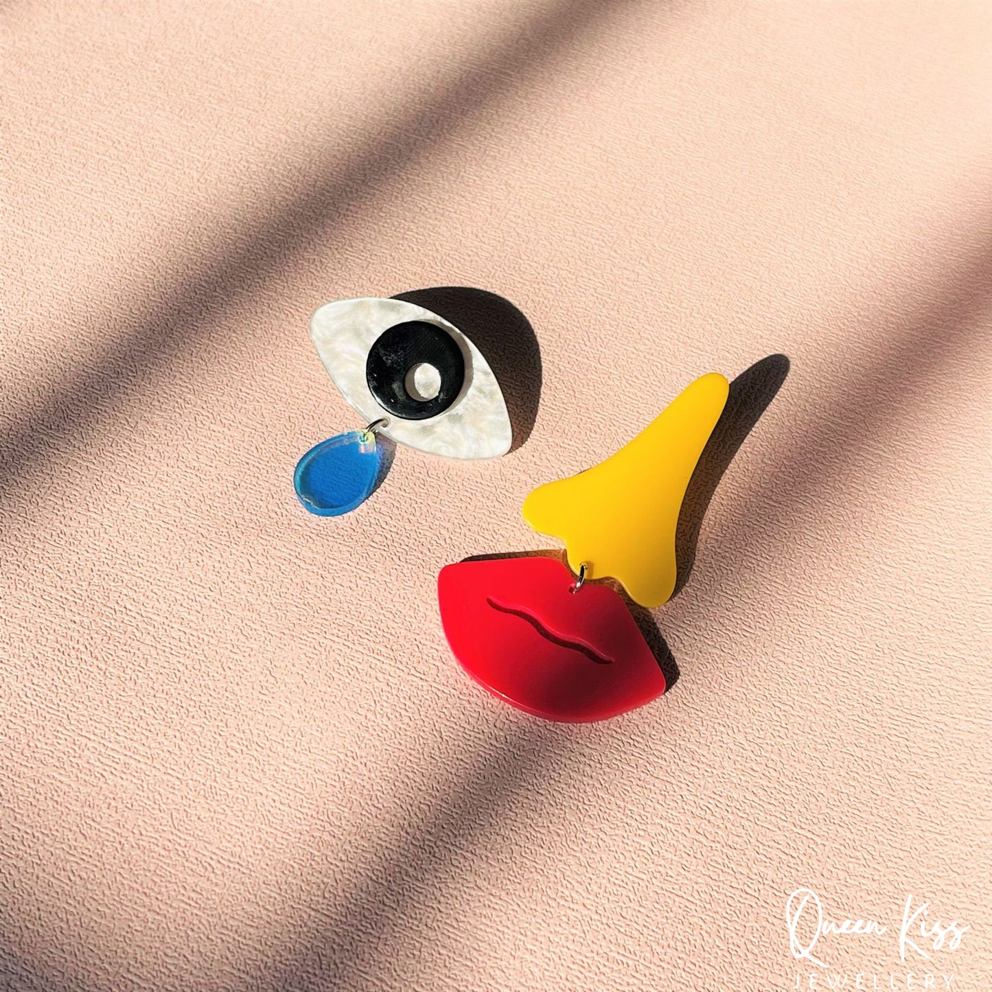 Cute Light Trendy Special Art Pattern Eye Nose Mouth Face Earrings - Artisen Nest!!