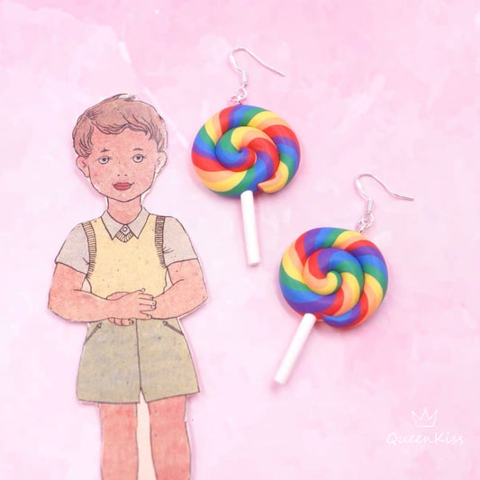 Adorable 3D Colourful Sweet Lollypop Super Light Earrings -- Super Sweet!!