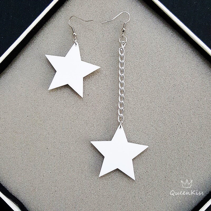 Cute Light Trendy Gorgeous White Star Earrings - Super Star!!