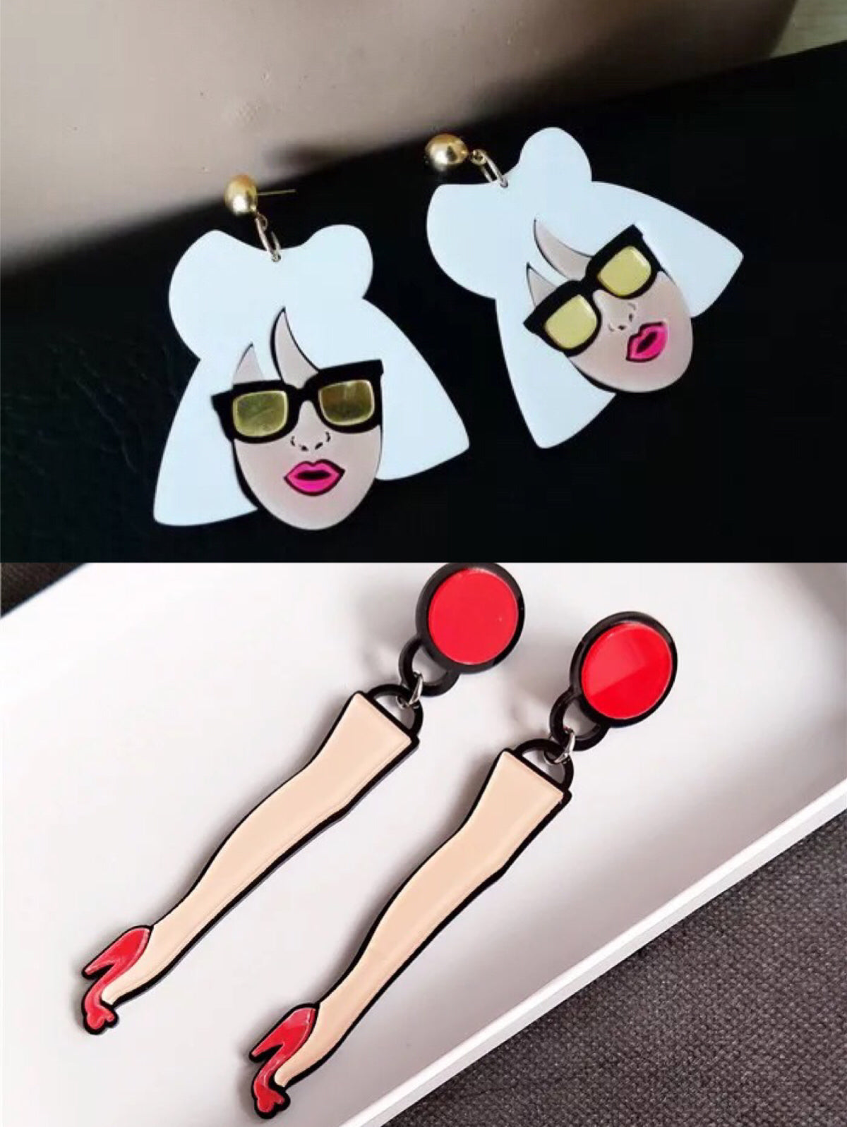 Lady Gaga and her legs acrylic earrings -- Bad Romance!!