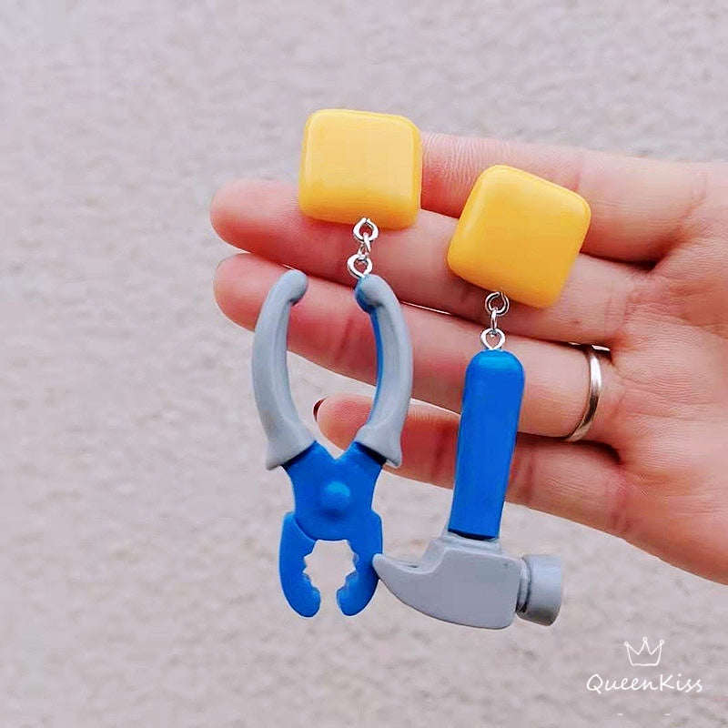 Cute Light Trendy Quirky Hammer and Pliers Earrings - Together We Shall Win!!