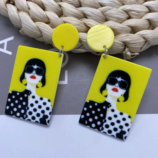 Cool Quirky Cute Light Trendy Yellow and Cool Woman Girl Earrings - Champion!!