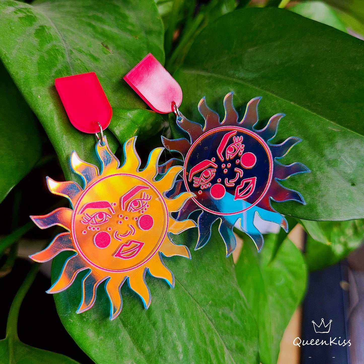 Cute Light Trendy Adorable Sunshine Mr Sun Pinky Earrings - Mr. Sun!!