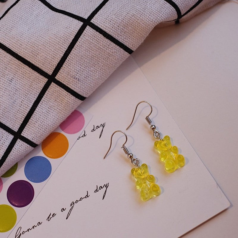 Sale!!! Adorable Absolute Colourful Candy Bear Seven Colors Light Earrings -- Melting in your heart!!