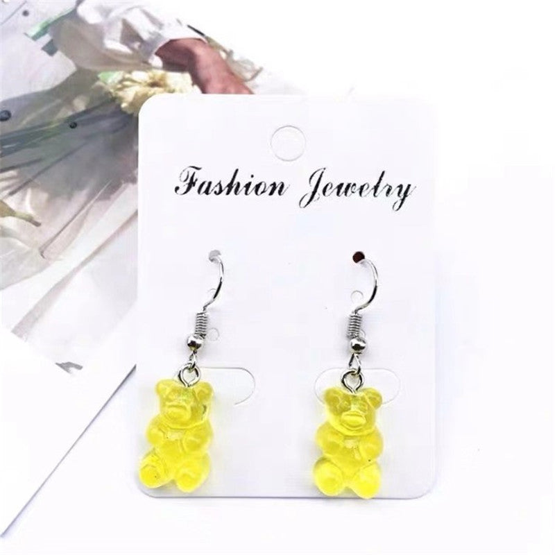 Sale!!! Adorable Absolute Colourful Candy Bear Seven Colors Light Earrings -- Melting in your heart!!