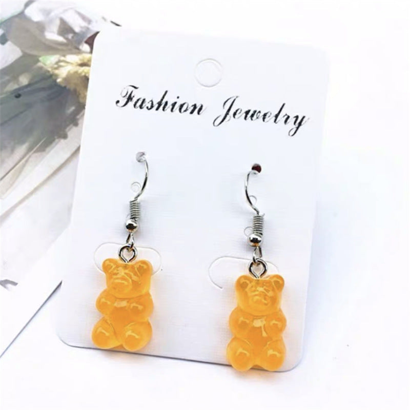 Sale!!! Adorable Absolute Colourful Candy Bear Seven Colors Light Earrings -- Melting in your heart!!