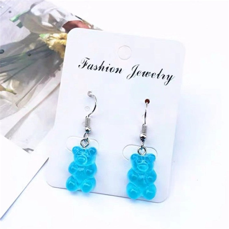 Sale!!! Adorable Absolute Colourful Candy Bear Seven Colors Light Earrings -- Melting in your heart!!