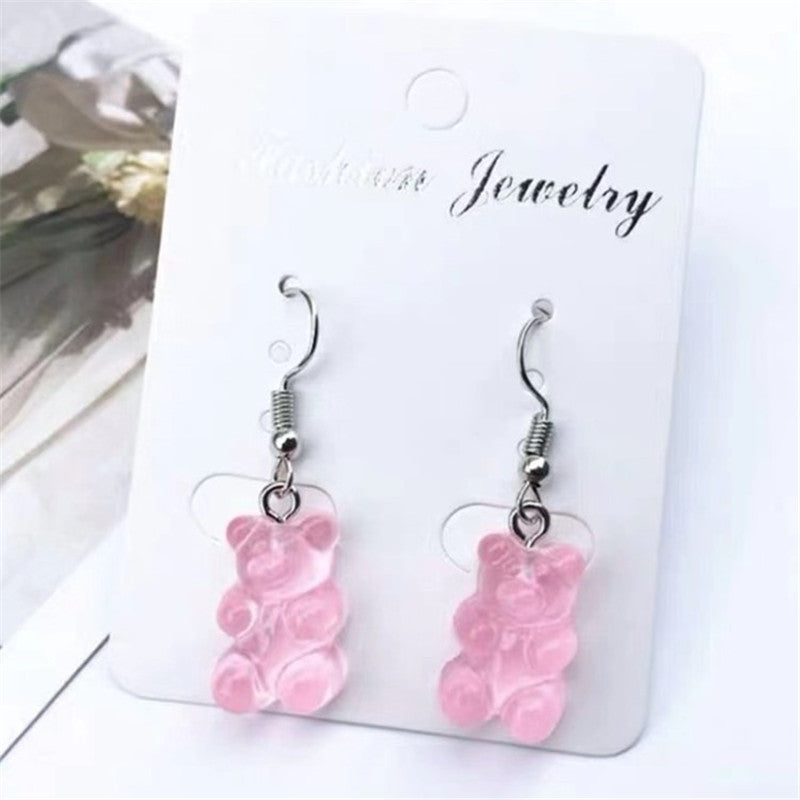 Sale!!! Adorable Absolute Colourful Candy Bear Seven Colors Light Earrings -- Melting in your heart!!