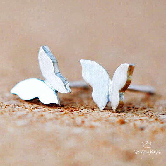 Sterling Silver 925 Stud Earrings Cute Butterfly Stud Earrings Modern Studs Minimal Stud Earrings Gift for her