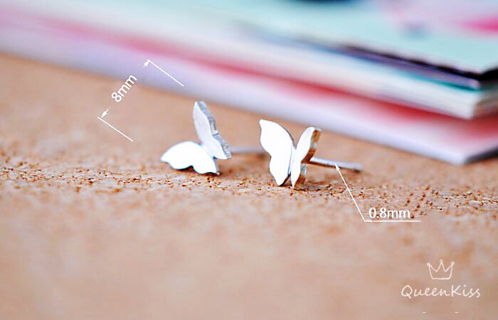 Sterling Silver 925 Stud Earrings Cute Butterfly Stud Earrings Modern Studs Minimal Stud Earrings Gift for her