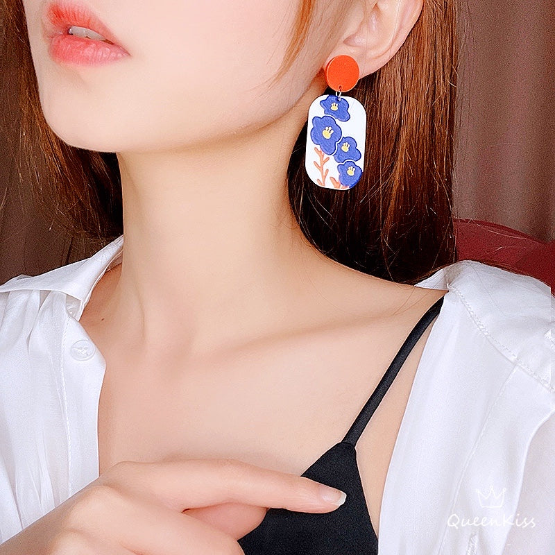 Cute Light Trendy Adorable Acrylic Floral Flower Earrings - Garden Baby!!