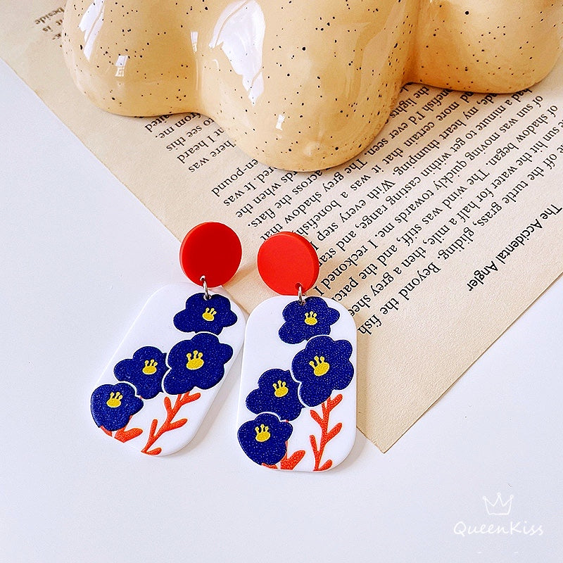 Cute Light Trendy Adorable Acrylic Floral Flower Earrings - Garden Baby!!