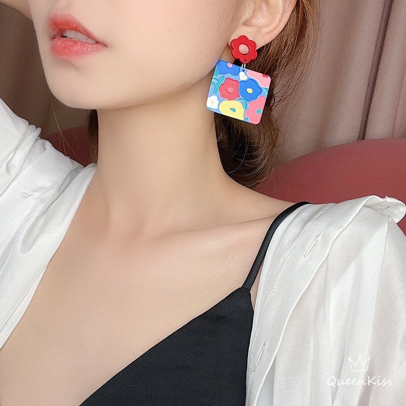 Cute Light Trendy Adorable Acrylic Floral Flower Earrings - Garden Baby!!