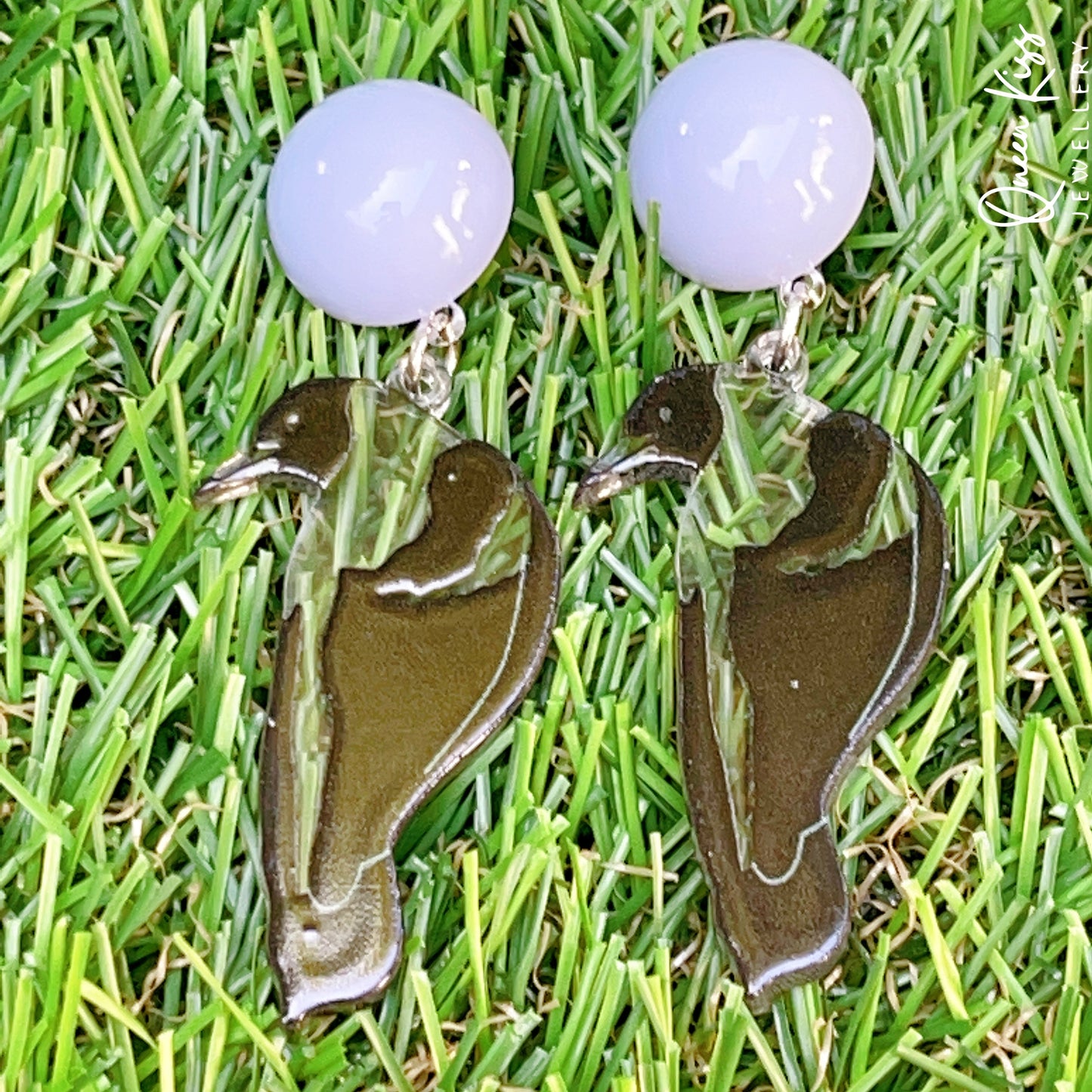 Super Light Acrylic Cute Aussie Bird Australian Crow Style Earrings - Paradise!!