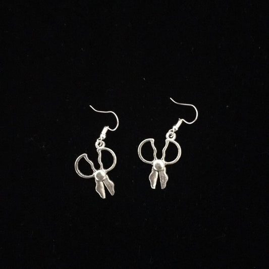 Sale!!! Cute Scissors Silver Earrings -- Quirky Master!!