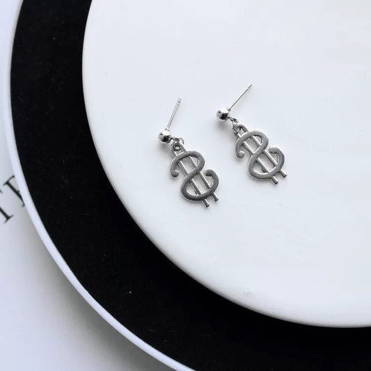 Sale!! Money World 2019 Silver Earrings -- Fortune and Luck!!