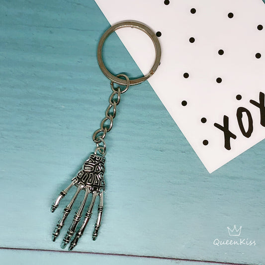 3D Skeleton Hand Silver Keyring Key Ring Keychain - Catch me if you can!!